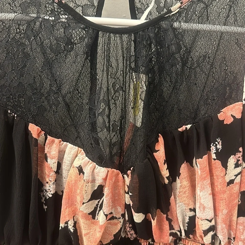 NWT 🎉🎉Host Pick‼️FREE PEOPLE DAPHNE FLORAL BLOUSE MIDNIGHT COMBO - Picture 10 of 15